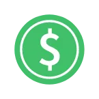 Green dollar sign icon inside a rounded square, representing cost or pricing